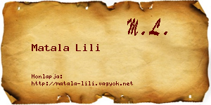 Matala Lili névjegykártya